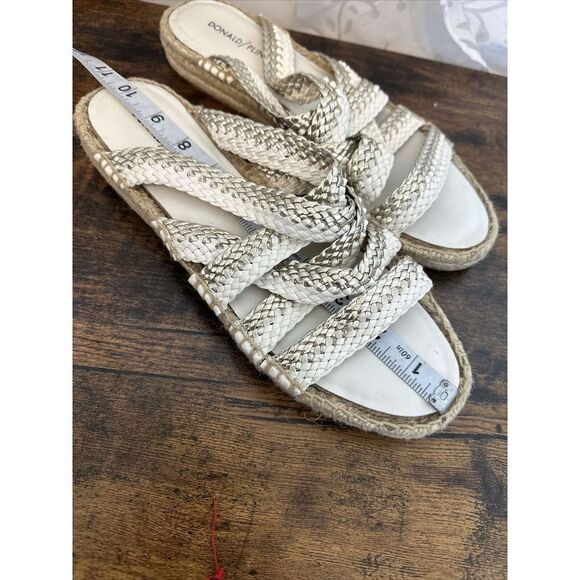Donald J Pliner size 10 Women’s Rhonda White Gold Espadrille Slide Sandals - Picture 5 of 6